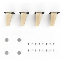 sossai® Möbelfuß Holzfüße Rund schräge Ausführung Öl-Finish / Natur, (4-St), 8cm - 71cm