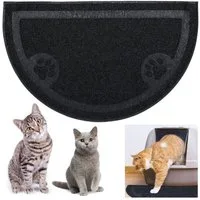 relaxdays Futternapf Katzenklo Matte, schwarz