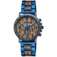 Holzwerk Chronograph Herren Designer Edelstahl & Holz Armband Uhr mit Datum, (inklusive Armbandkürzer), Holz Unikate, ideal auch als Geschenk, Quarzuhrwerk