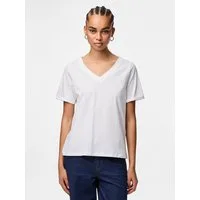pieces Kurzarmshirt PCRIA SS V-NECK SOLID TEE JRS NOOS BC Baumwolle, regular fit