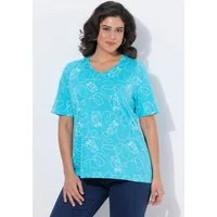 Ulla Popken T-Shirt T-Shirt Tiere Classic V-Ausschnitt Halbarm