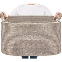 LuxusKollektion Aufbewahrungskorb Aufbewahrungskorb 65L Deckenkorb Seil Braun 65L( 55 x 38 x 29 cm)