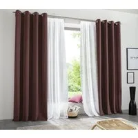 OTTO home Vorhang Raja (2 St), Ösen, blickdicht, Polyester, einfarbig, Einfache Montage, Pflegeleicht, Ösen, 2 er Pack, uni