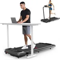 HOMEFITNESSCODE Laufband Klappbares Laufbänder – 2-in-1-Elektrolaufband (mit Armlehnen und LED-Display – Bis 120 kg), Laufband 1–10 km/h einstellbar – Bürstenloser Motor 2,5 PS