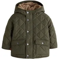 Next Steppjacke Steppmantel mit Teddykunstfellfutter (1-St)
