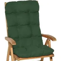 Beautissu Hochlehnerauflage Hochlehner Auflage Flair HL, 120x50x8cm, Dunkelgrün, Sitzpolster für Gartenstühle Outdoor – Stuhlkissen für Hochlehner