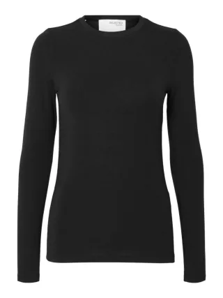 Selected - Longsleeve schwarz - Gr. - L