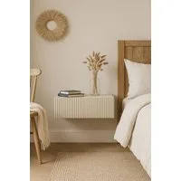 Selsey Nachttisch VARIMIS, mit Schublade und geriffelter Front, 50 cm, Greige