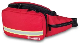 Erste-Hilfe Hüfttasche | ELITE BAGS | MARSUPIO | rot mit Sicherheits-Reflexstreifen | kompakt | funktional dank mehrerer Fächer | verstellbarer Gurt