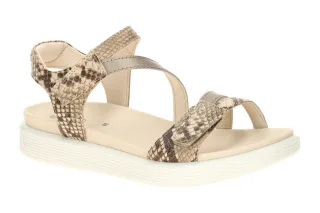 Ecco 238803 Soft Sandal Damen Riemchen Sandale Beige Python Metallic, Flexibe...