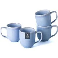 OTTO home Becher Kaffeebecher Flett, mit Reaktivglasur, 4er Set, 4-tlg., Porzellan, spülmaschinenfest und mikrowellengeeignet, 340 ml