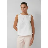 s.Oliver Blusentop Bluse Popeline-Top mit Ballon-Saum