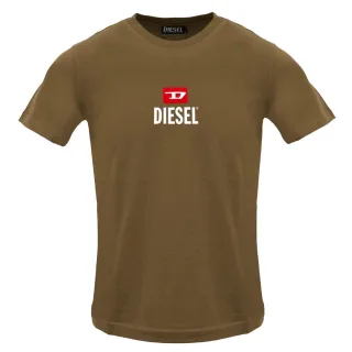 Diesel - Just Small - T-shirt Mit Neuem D-logo In Braun Mit Kaffeelikör