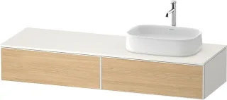 Duravit Zencha Konsolenwaschtischunterbau wandhängend Natur Eiche & Weiß Matt & Supermatt 1600x550x2 ZE4814R30840000