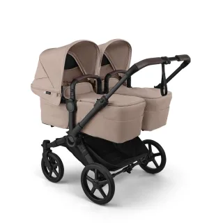 Bugaboo Donkey 6 Twin Complete Black/Desert Taupe Kinderwagen-Set mit Liegewannen und Sitze