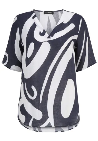 Doris Streich - Bluse marine - Gr. - 46