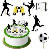 Festivalartikel Tortenstecker Fußball Fußballfiguren Topper Set 6 Stk Torten Deko Kuchen Junge