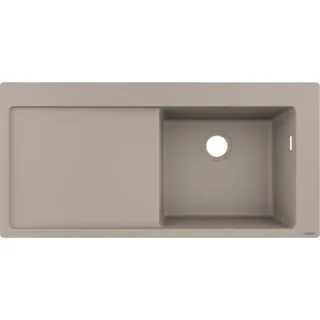 hansgrohe Einbauspüle 43314380 1050 x 510 mm, 1 Hauptbecken rechts, Abtropffläche, betongrau