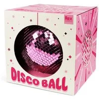 Rex London Dekokugel Discokugel Pink mit Spiegeloberfläche – Spiegelkugel für Partys & Deko