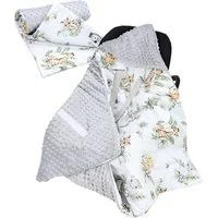 Einschlagdecke 2er SET Baby Einschlagdecke 85x85 für Autositz Babyschale Decke Minky, TupTam