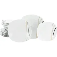 CreaTable Teller-Set Square City Line, Teller Set 18-tlg (18-tlg), 6 Personen, Porzellan, Moderner Urban Style