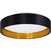 EGLO LED Deckenleuchte Maserlo, LED fest integriert, Warmweiß, Stofflampe Maserlo2 Ø38 x H9 cm, LED-Platine, Textilschirm