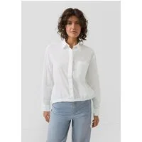 s.Oliver Langarmbluse Bluse Leichte Hemdbluse aus Baumwollvoile mit Schleifendetail