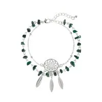 LASCANA Fußkette Layer Look mit Traumfänger Anhänger, im Western-Look, 2 reihiges Fußkettchen mit Anhänger