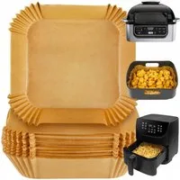 R2 Invest Backpapier Heißluftfritteuse Papier Einsätze quadratisch 100 Stück 20 × 20 cm