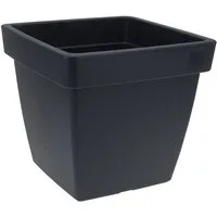 Spetebo Blumentopf Pflanzkübel - ECKIG - 40x40 cm - anthrazit (Stück, 1 St., Pflanztopf), Garten Blumenkübel aus Kunststoff