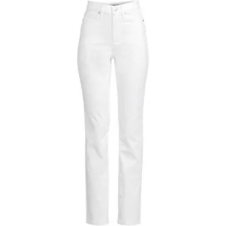 Farbige Straight Fit Jeans High Waist, Damen,  Weiß, Elasthan/Baumwoll-Mischung/Polyester-Mischung, by Lands' End