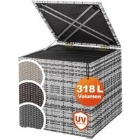 Casaria Auflagenbox (1 St), 318 L mit Deckel 75x75x70cm Wasserdicht Gasdruckfeder Garten