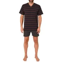 Normann Pyjama Normann Herren kurzarm Schlafanzug Shorty Pyjama in Streifenoptik