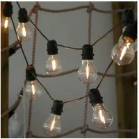 Gartenpirat LED-Lichterkette mit 10 Leuchtbirnen LED warmweiß Lichterkette mit Filament-Glühbirnen