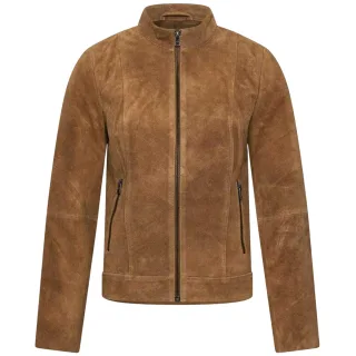 Elle - "Moto" Jacke für Damen, Wildleder (Hellbraun)