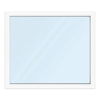 Fenster 140x120 cm, Kunststoff Profil aluplast IDEAL® 4000, Weiß, 1400x1200 mm, einteilig festverglast, 2-fach Verglasung, individuell konfigurieren