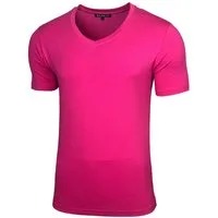 Baxboy T-Shirt Baxboy tiefer V-Ausschnitt Uni Basic Herren Kurzarm T-Shirt V-66
