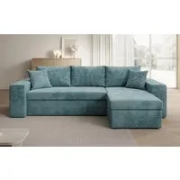 Luxusbetten24 Schlafsofa Designer Sofa Denver in Cord, mit Stauraum und Schlaffunktion