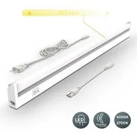 B.K.Licht LED Unterbauleuchte Küchenleiste Weiß 450lm 2700-4000K Schwenkbar CCT, LED fest integriert, Extra-Warmweiß, Neutralweiß, Schrankleuchte Schranklampe 55,7 x 6,1 x 2,4 cm 8W