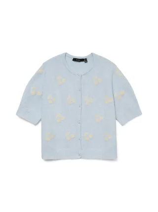 VERO MODA - VMDOFFY INTARSIA 2/4 O-NCK CARDIGAN NOOS Cashmere Blue - Gr. - S
