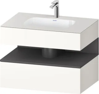 Duravit Qatego Einbauwaschtisch mit Konsolenwaschtischunterbau Graphit & Weiß Matt & Supermatt 800x5 QA4785049840010