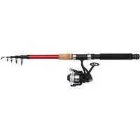 DAM Fishing Spinnrute FIGHTER PRO Combo Tele Spin 180cm - 270cm Rute + Rolle + Schnur, (Spar-Set), Set von DAM besteht aus einer Teleskop-Spinnrute mit bespulter Rolle