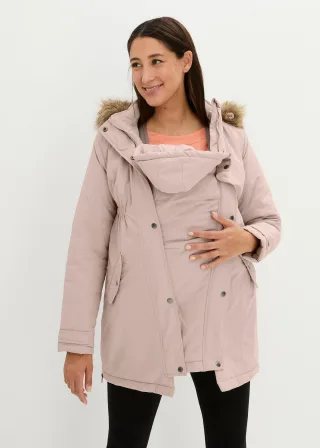bonprix 3-in-1 Funktions-Umstandsjacke und Tragejacke, grau, Gr.34, Funktionale Umstandsjacke mit Tragefunktion und Tunnelzug