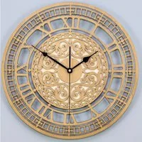 ORNAMENTI Wanduhr Grosse, vintage Wanduhr, Ornament, holz, hingucker Wandhur, lautlos (Handmade, retro, ohne Ticken, Wanddeko, 3 Größen 40, 50, 60 cm)