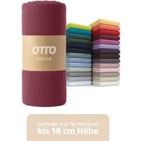 OTTO home Spannbettlaken PHYSALIS in BASIC und PREMIUM Qualität, 100% Baumwolle, Jersey (110 g/m), Gummizug: rundum, (2 Stück), für Matratzen bis 18 cm Höhe, Bettlaken, Spannbetttuch, pflegeleicht