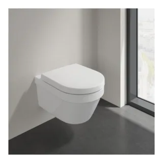 Villeroy und Boch Architectura Combi-Pack-Wand-Tiefspüler 4694HR01 spülrandlos, mit WC-Sitz, weiß