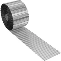 FIVMEN Rasenkante 5m/10m Beetbegrenzung aus Metall Beetumrandung Verzinkt, 15cm/18cm Hoch, Silber/Schwarz/Rost, Rasenbleche Mähkante Flexible Rasen Umrandung