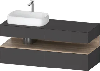 Duravit Qatego Konsolenwaschtischunterbau wandhängend Graphit Matt 1400x550x600 mm - QA4765055490010 QA4765055490010