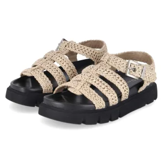 Tamaris Plateau-Sandalen  Beige - Gr. 39 -  Synthetik Material