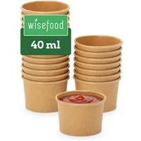 wisefood Einweggeschirr-Set 50-tlg., Bio-Dipschale, 40 ml, Papier, (50-tlg), Papier